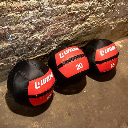 Lifeline Wall Ball Weighted Medicine Ball Core Strength with Sewn Exterior - Coordination, Stability, Cardio, Plyometrics, Crossfit