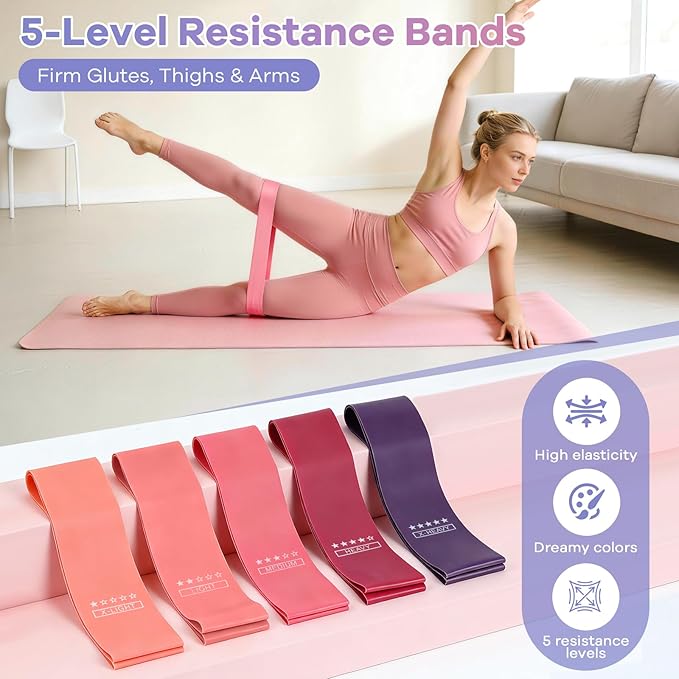 at Home Pilates Kit, 16PCS Workout Pilates Equipment for Women, Pilates Set with Pilates Ring and Ball Set, Resistance Bands, Pilates Essentials Kit for Women, Beginners at Gym, Outdoor