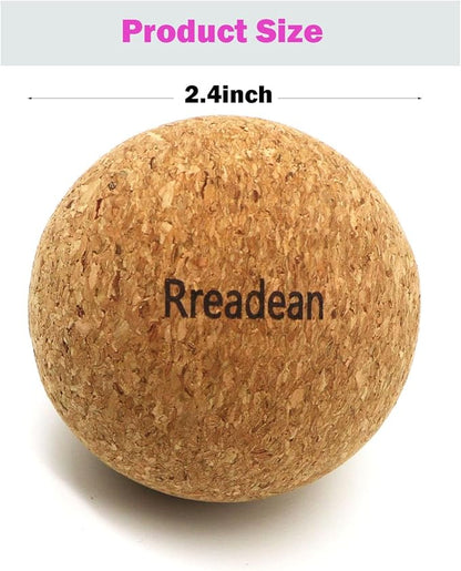 Cork Massage Balls for Fascia Release After Exercise, Yoga,Trigger Point Therapy, Relax Muscles, and Relieve Stress,Set of 2 Classic 2.4 Inch Cork Massage Balls