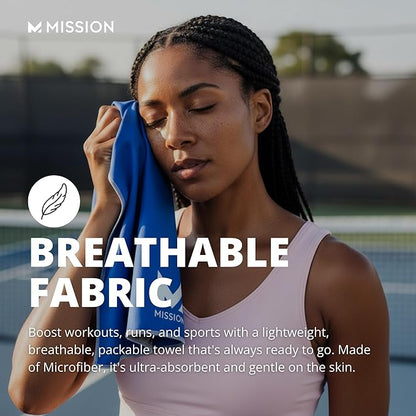 MISSION Original Cooling Towel - Soft, Durable Microfiber - Cools Up to 2 Hours - UPF 50 Sun Protection - Machine Washable