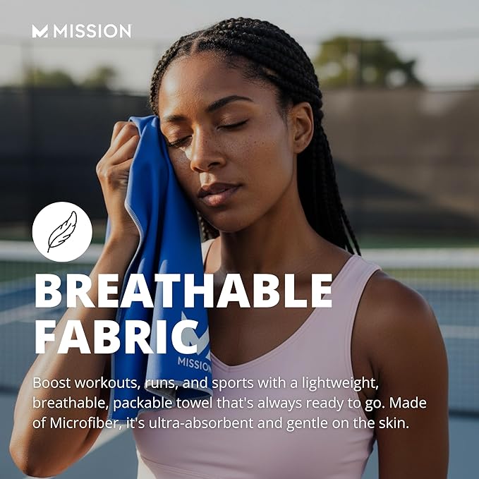 MISSION Original Cooling Towel - Soft, Durable Microfiber - Cools Up to 2 Hours - UPF 50 Sun Protection - Machine Washable