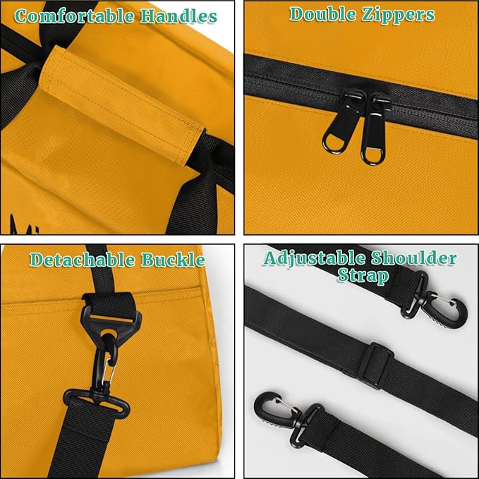 Personalized Martial Art Bag Duffel Bag for Boys Girls, Custom Taekwondo Karate Bag for Travel Weekender Practice Yellow
