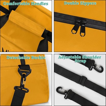 Personalized Martial Art Bag Duffel Bag for Boys Girls, Custom Taekwondo Karate Bag for Travel Weekender Practice Yellow