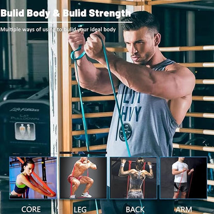 Resistance Bands, Pull Up Assist Bands - Workout Bands, Eexercise Bands, Long Resistance Bands Set for Working Out, Fitness, Training, Physical Therapy for Men Women