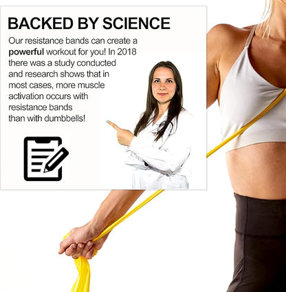 Resistance Band for Working Out | Super Exercise Bands 8,16,24 Yard Bulk Rolls |10 Strengths in Light Medium and Heavy Resistance Bands | Latex Free Workout Bands Including App and e-Book