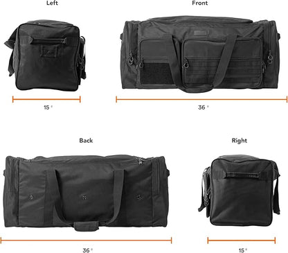 Fitdom 130L 36" Heavy Duty Extra Large Sports Gym Equipment Travel Duffle Bag W/Adjustable Shoulder Strap & 7 Compartments. Perfect for Soccer Baseball Basketball Hockey Football, Team Coaches & More