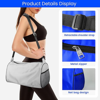 C&F BOGMOST Small Gym Bag for Women & Men,Small Lightweight Duffel Bag Carry On Bags Mini Duffel Travel Bag Waterproof Sports Bags for Workout/Sport/Travel, Blue