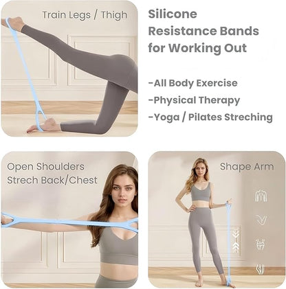 Resistance Bands for Working Out 6 Pack Resistance Bands for Arms,Elastic Pilates Flexbands for Physical Therapy Yoga, Stretch Exercice Loop Bands for Booty Legs