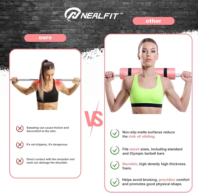 Barbell Pad Squat Pad for Squats—Squat Bar Pad—Great for Weightlifting,Lunges and Hip Thrusts—Foam Sponge Pad—Fit Standard and Olympic Bars Perfectly
