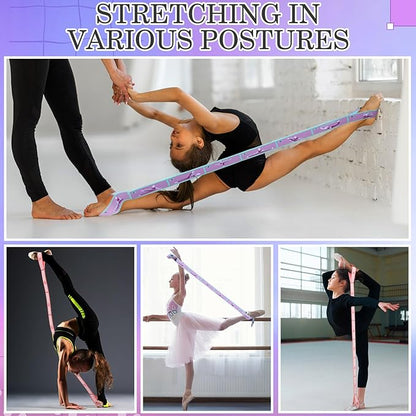 Stretch Strap for Kids Elastic Gymnastic Stretching Ballet Dance Band with 8 Loops Adjustable Exercise Training Resistance Strap for Children Stuff Pilates Latin Yoga Equipment