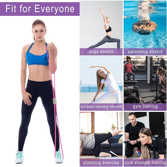 FYY Figure 8 Resistance Bands, Yoga Resistance Band Stretch Fitness Band, Pull Rope, Chest Arm and Shoulder Stretch Bands Exercise Equipment for Home Workout, Physical Therapy, Strength Training