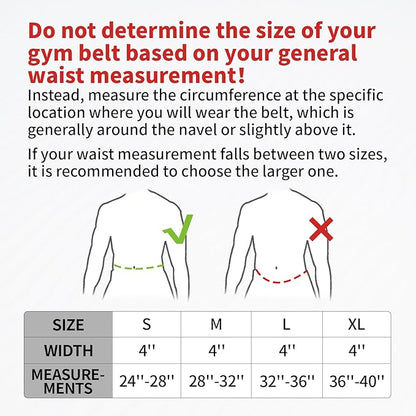 Durable Weight Lifting Belt, 4'' Wide Gym Belt for Bodybuilding, Powerlifting, Squats, Deadlift - Provides Lumbar Support & Stability for Men & Women