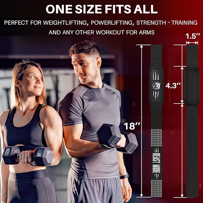 TECEUM Lifting Straps for Weightlifting Gym Strength Training - Wrist Straps with Neoprene Padded Cotton - Men & Women – Ideal for Powerlifting, Bodybuilding & Deadlifts