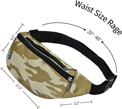 Fanny Pack for Men Women, Waterproof Sports Waist Bag Pack, Belt Bag for Travel Hiking Running