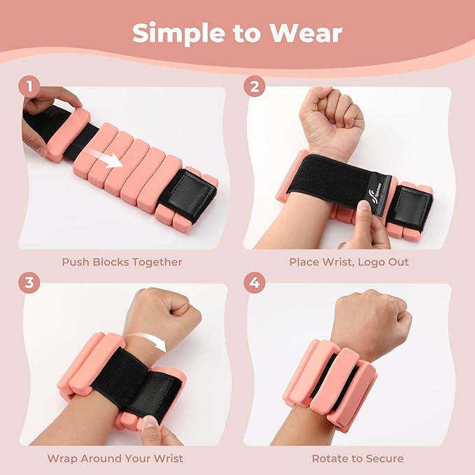 Sportneer Ankle & Wrist Weights Set of 2 (1LB/2LB Each) for Women Men Comfortable Arm Leg Weight for Pilates, Running, Walking, Workout, Yoga, Water Aerobics, Pool Exercises