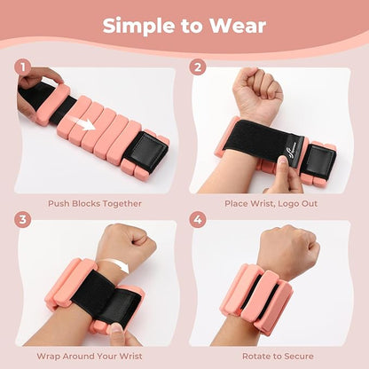 Sportneer Ankle & Wrist Weights Set of 2 (1LB/2LB Each) for Women Men Comfortable Arm Leg Weight for Pilates, Running, Walking, Workout, Yoga, Water Aerobics, Pool Exercises