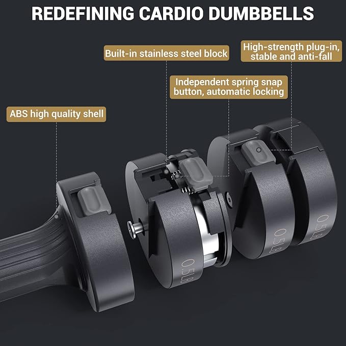 Sportneer Adjustable Dumbbells Hand Weights Set: 5 lb Dumbbell Set of 2 Each 2lb 3lb 4lb 5lb Free Weights Fast Adjust Weight 4 In 1 Weights Dumbbells Set for Women Men Home Gym Exercise Training