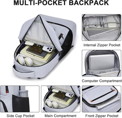 seyfocnia Gym Backpack for Men, Waterproof Sports Backpacks With Shoe Compartment Lightweight Workout Trainning Back Pack Casual Travel Daypack-Grey