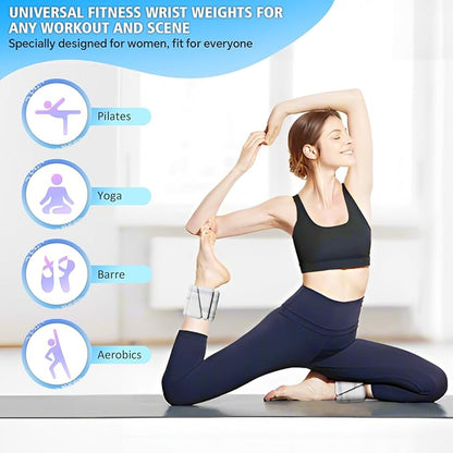 T98 Wrist & Ankle Weights for Women Men, Wearable Wrist Weights Set of 2(1Lbs Each), Adjustable Arm Leg Bracelet Weights for Strength Training, Aerobics, Barre, Suit for Home Outdoor Workout