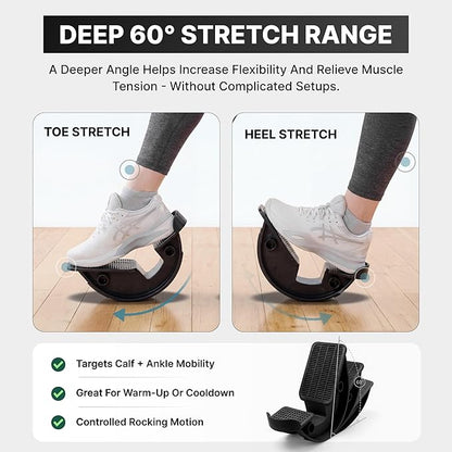 DMoose Fitness Foot & Calf Stretcher with Adjustable Padded Stretching Strap for Plantar Fasciitis, Hamstring, Heel Spurs and Achilles Tendonitis Relief - Yoga Leg Stretch Strap for Flexibility