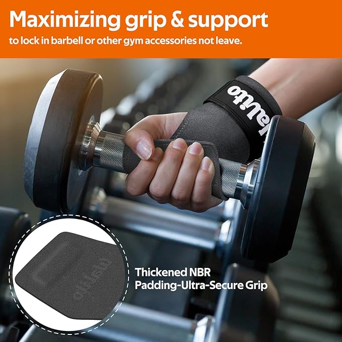Weight Lifting Wrist Strap，Double Layer Leather Wrist Wraps with Neoprene Padding for Weightlifting & Deadlifts – Adjustable Gym Straps for Men & Women