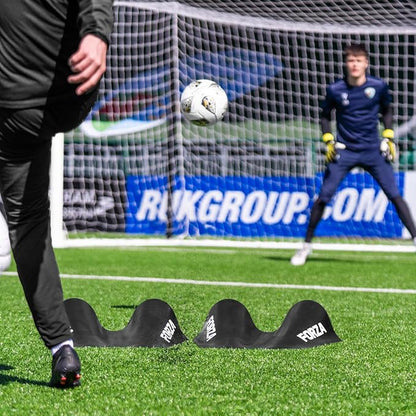 FORZA Goalkeeper Training Deflection Ramp | Durable Rubber Ball Deflector for Soccer- Ideal for GK Reactions, Reflex Training, and Shot Stopping Practice - Two Styles for Varied Training