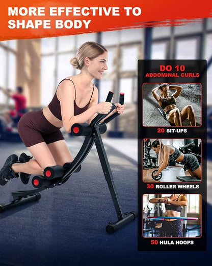 GIKPAL Ab Machine, Adjustable Trainer for Home Gym, Ab Crunch Exercise Equipment for Beginner