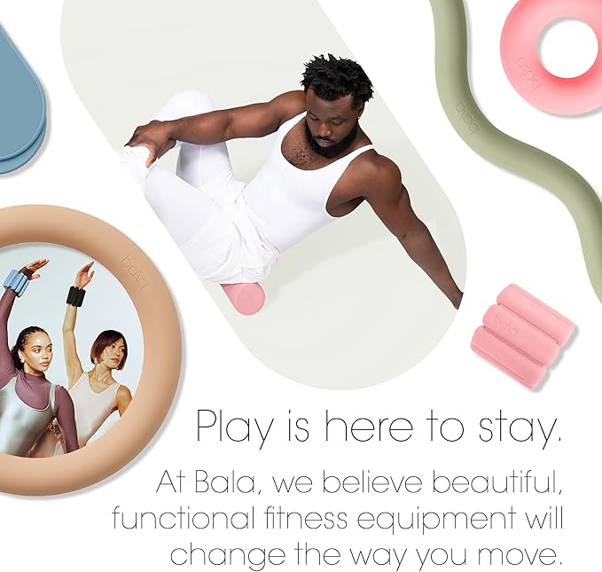 Bala Hourglass Foam Roller (Blush) - Soft Density Back Roller Foam for Physical Therapy, Deep Tissue Muscle Massage, Flexibility & Stretching - Workout Roller for Yoga, Neck, Back & Legs Exercise