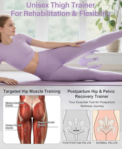 Pelvic Floor Exercise Devices 15-70 LB Adjustable Pelvic Floor Trainer Women Men, Kegel Exercise Equipment Inner Thigh Exerciser for Postpartum Recovery, Thigh and Pelvic Trainer with Band