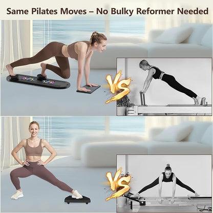 Pilates Board Pilates Reformer Set, Multifunctional Pilates Board for Home Workout, Foldable Abs Core Trainer Board,Pilates Board for Women, Men & Beginners for Full-Body Workouts