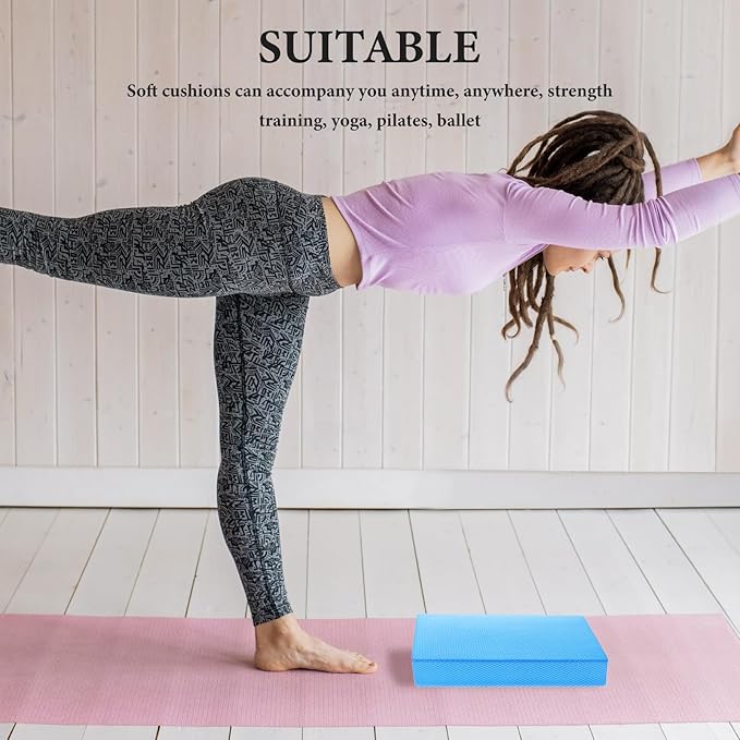 NOLITOY Balance Pad Yoga Mat Cushion Non-Slip Thickened Foam Kneeling Knee Pad for Home Workout Fitness and Physical Therapy Exercise Training in Light Blue