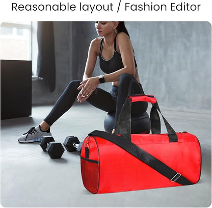C&F BOGMOST Small Gym Bag for Women & Men,Small Lightweight Duffel Bag Carry On Bags Mini Duffel Travel Bag Waterproof Sports Bags for Workout/Sport/Travel, Red,Large