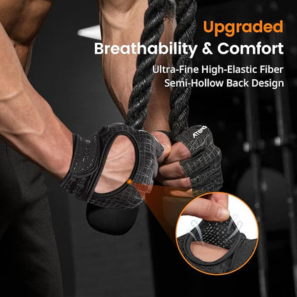 ATERCEL Weight Lifting Gloves Full Palm Protection, Workout Gloves for Gym, Cycling, Exercise, Climbing, Breathable, Super Lightweight for Mens and Women