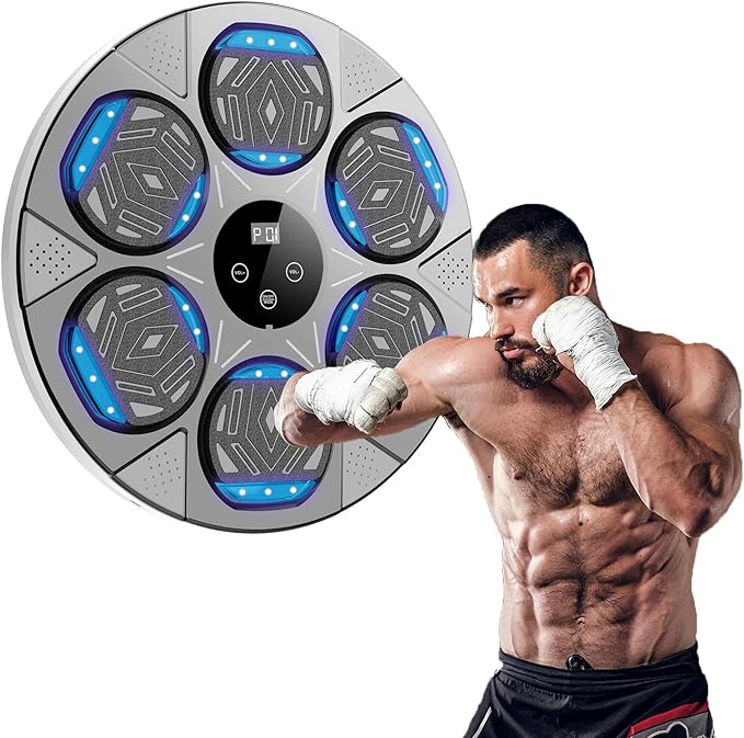 2026 Music Boxing Machine for Adults and Kids, Smart Bluetooth Boxing Training Equipment with Gloves Wall Mounted, Workout Punching Machine for Home,Office and Gym