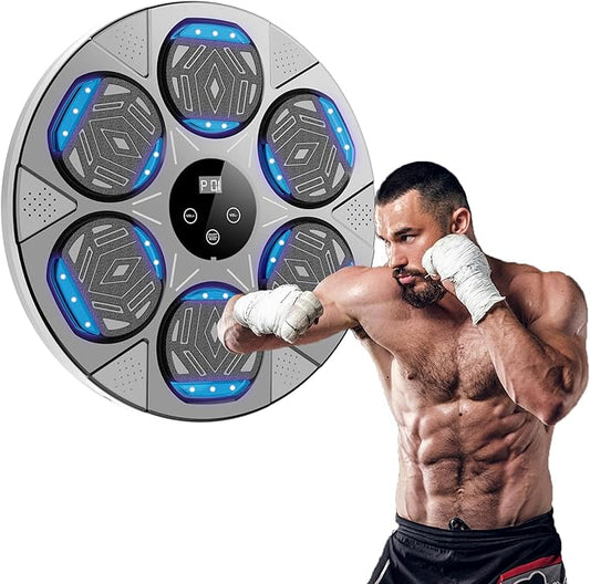 2026 Music Boxing Machine for Adults and Kids, Smart Bluetooth Boxing Training Equipment with Gloves Wall Mounted, Workout Punching Machine for Home,Office and Gym