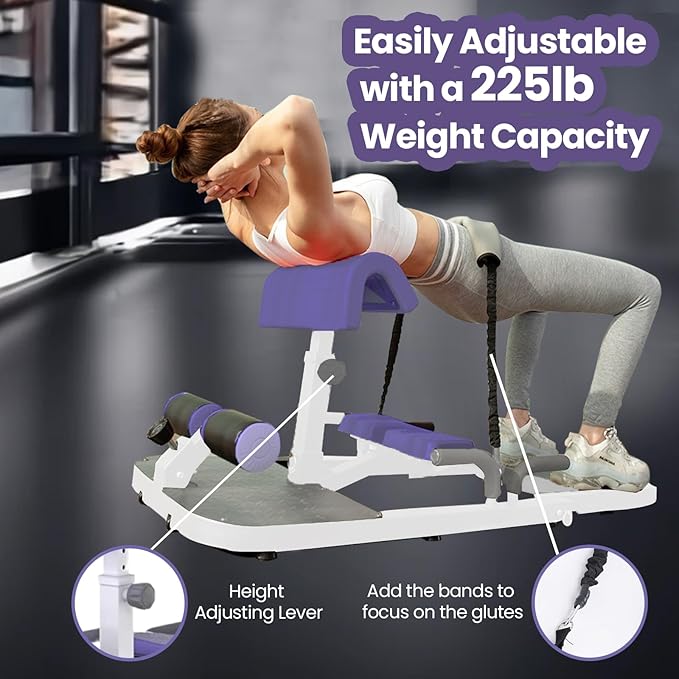 Core Force Glute Blaster - Premium Hip Thrust & Ab Workout Machine for Home Gym with Resistance Bands - Adjustable Squat and Glute Bench for Full-Body Strength