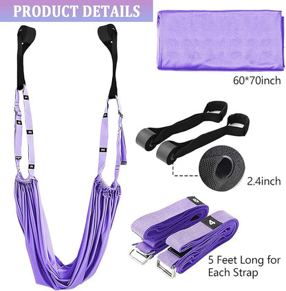 Leg Stretcher Strap Adjustable Fitness Strap Band for Waist Trainer Stretching Door Swing Flexibility Tensile Trainer with Carrying Pouch Back Bend Go Upside-Down for Yoga Practitioner Ballet Dancer Gymnastics Exercises