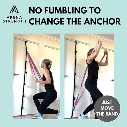 Arena Strength Multi Loop Door Anchor Strap for Resistance Bands - Fits Up to 9 ft Doors - Heavy Duty - Easy to Install - Full Body Home Workouts