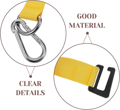 Pull-up Hooks and Heavy-Duty Hanging Straps for Gym Equipment, Yellow Safety Hooks for DIY Cable Machines and Swing Sets, Fitness Accessories for Workout and Bodyweight Training