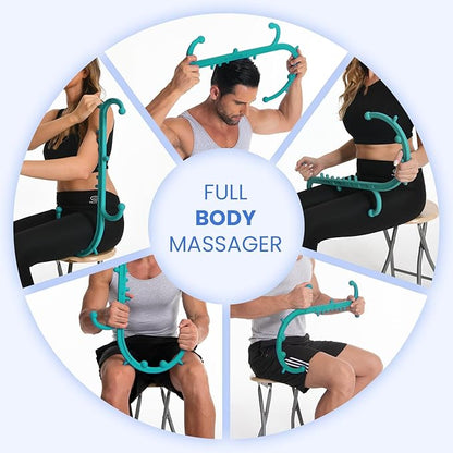 Deep Tissue Back & Neck Massager - Back Massager Stick for Pain Relief, Muscle Knot Remover, Trigger Point Massage Tool for Full Body, Shoulders, Legs - Pressure Point Massage Tool