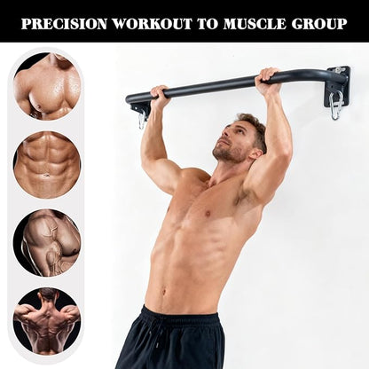 Wall Mounted Pull Up Bar, Door Frame Pull Up Bar for Home Gym, Professional Drill-Required Chin Up Bar for Secure Pullups Training | Pull-Up Bars for Men