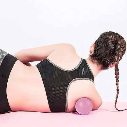 WOVTE Massage Lacrosse Ball for Sore Muscles, Shoulders, Neck, Back, Foot, Body, Deep Tissue, Trigger Point, Muscle Knots, Yoga and Myofascial Release (Pink)
