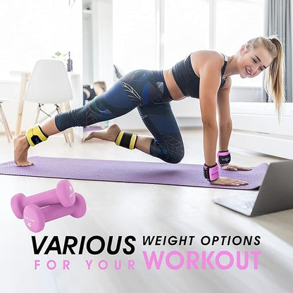 Yes4All Wrist & Ankle Weights Pair 1lb -10lbs, Adjustable Strap for Walking, Jogging, Pilates, Gym Fitness Workout for Women, Men