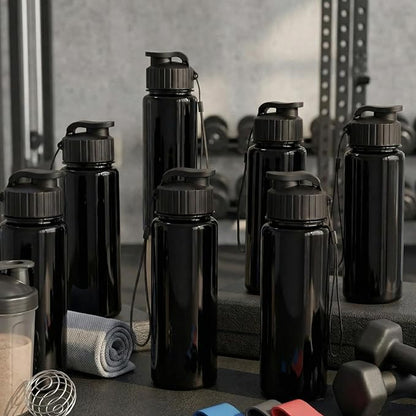 Mifoci 72 Pieces Water Bottle Bulk 17 oz Plastic Water Bottles Bulk Gym Sports Adults Reusable Large Bottles with Leak Proof Flip Top for Party Outdoor (Black)