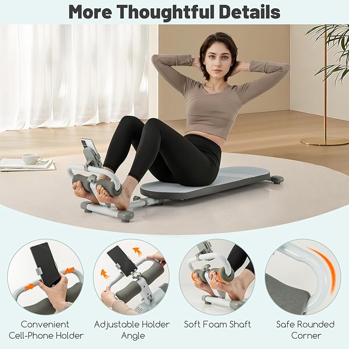 Goplus Sit Up Bench for AB Exercise, Foldable Workout Bench w/3 Gear Adjustable Angles & Adjustable Length, Versatile Fitness Equipment for Home Gym, 330 LBS Load Capacity