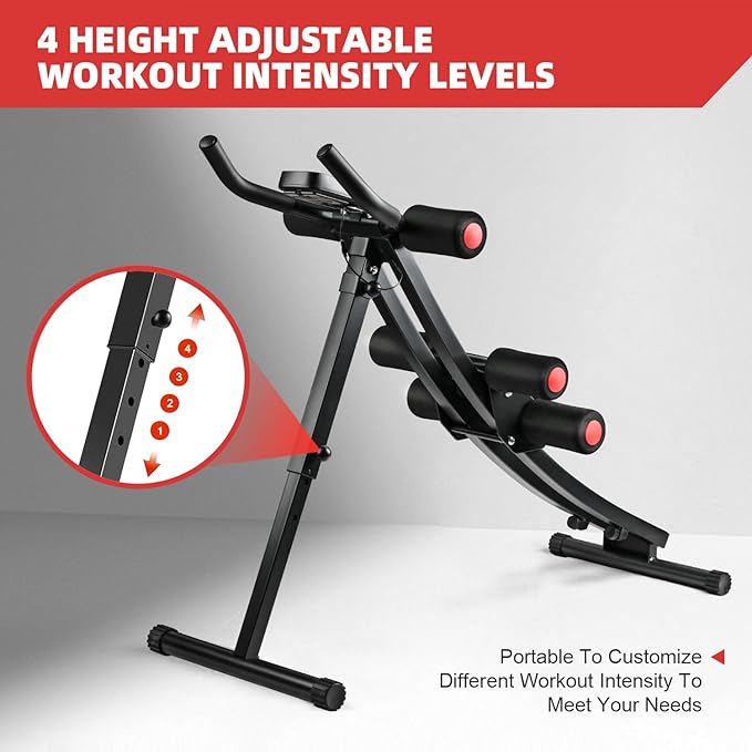 Fitness machine, home gym ABS fitness equipment, women's full body fitness waist trainer, adjustable abdominal tightener, folding core ABS fitness machine with resistance band and LCD display