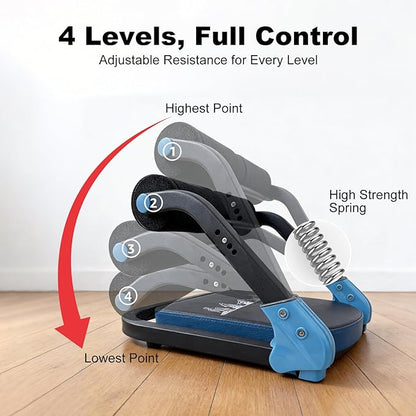 Ab Machine, Sit Up Exercise Equipment & Core Machine, Home Workout Equipment, Adjustable Ab Trainer, with 3 Resistance Levels & 2 Elastic Rope