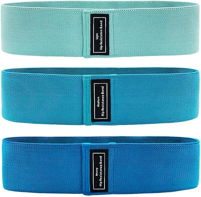 3 Booty Bands Pilates Flexbands Hip Thigh Glute Bands Set Stretch Exercise Bands Fabric Elastic Exercise Resistance Band for Working Out Legs Bands with Workout Bands Guide.