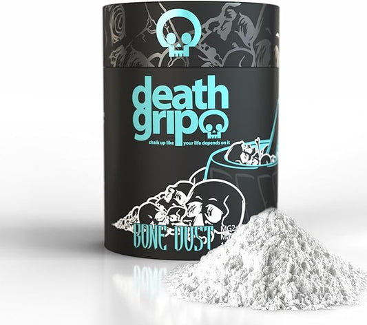 Death Grip Bone Dust MG2+ Climbing Chalk – 125g Fine Powder Magnesium Carbonate from Solar Seawater – High-Performance Hand Chalk for Climbing, Bouldering, Weightlifting, Gymnastics & Training