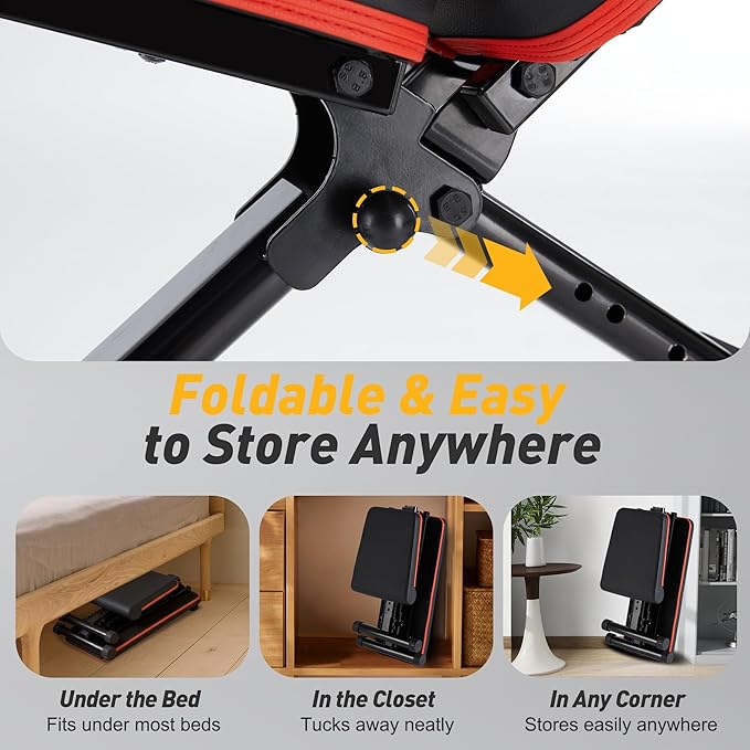 Adjustable Weight Bench, Workout Bench 795 lbs Capacity with 72 Multi-Position Settings, Foldable Incline Decline Flat Exercise Bench for Bench Press, Sit Up, and Strength Training